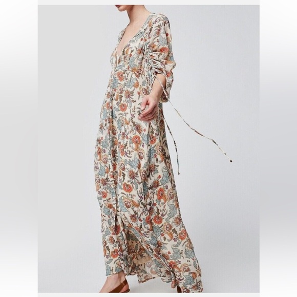 👗🌼 Free People Floral Festival Maxi Dress with Ivory Slip Women’s XS 🌼👗 - Picture 1 of 8